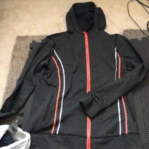 Ladies’ XL grey/orange full-zip hoodie